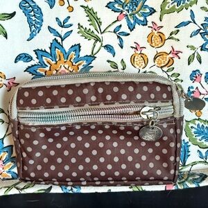 Brown Polka Dot Cosmetic Bag